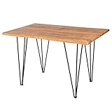 riess-ambiente.de Retro Esstisch Mammut 120cm Wild-Akazie Küchentisch Schreibtisch mit Hairpin Legs Massivholztisch T
