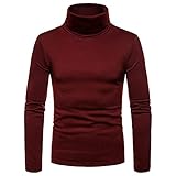 Pullovers Herren Slim Fit Hoher Kragen Einfarbig T-Shirt Herren Business Work Lassig Base Shirt Herren Mode Einfachheit All-Match Sweatshirt H