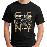 Crosby Stills Nash & Young - Csny Band Schwarzes T-Shirt Größe S-5X