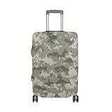 BALII Camouflage Pixels Trolley-Koffer Schutzhülle Elastische Gepäckabdeckung Passt 18-32 Zoll Gepäck