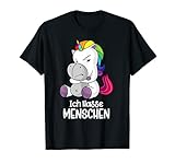 Ich hasse Menschen Einhorn Geschenk Design T-S