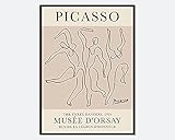 Pablo Picasso The Three Dancers 1925 Line Art Print | Museumsausstellung Vintage Poster, minimalistischer Picasso-Druck, signierte Lithographie #PP08