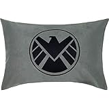 Avengers Kissen mit Bezug & Sprüchen 40x60cm Shield Deko, Agents of shield Logo, S.H.I.E.L.D Fan Geschenk Kopfkissen Dekokissen mit Füllung Zierkissen Grau Couchkissen Sofakissen groß Polsterüberzug