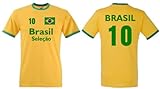Fruit of the Loom Brasilien Herren T-Shirt Brasil Seleçao Retro Trikot beids.|L