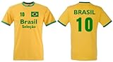 Fruit of the Loom Brasilien Herren T-Shirt Brasil Seleçao Retro Trikot beids.|L