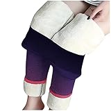 Damen Thermo Leggings Winter Dicker Gefüttert Strumpfhosen Mit Weihnachten Muster High Waist Thermo Leggings Warm Lang Pyjamahose Sport Strumpflegging