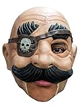 Piraten-Glatzkopf kinnlose Maske aus Latex - ideal für Halloween, Karneval, Motto- & Grusel-Party