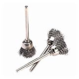 WLDSW 10 stücke 1.5mm Stahldraht-Cup-Bürste-Drehbürsten Rotationswerkzeug for Mini-Bohrer-Burr-Entgratung Polizing-Zubehö