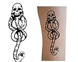 Joy Temporäre Tattoos 30 Stück Todesser Dark Mark Mamba Schädel Temporäre Tattoo für Kostümzubehör und Halloween-Party