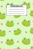 Frosch Notizbuch: Blanko Liniert Seiten (A5) - Perfekt zum Schreiben, Zeichnen | Geschenke für Schule, F