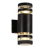 LED Wandleuchte LED Wandlampe aussen 10W Außenwandleuchte Moderne 3000K Schwarz Warmweiße IP65 Außen Wandlampe für Garten Terrasse Garage Haustü