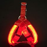 Hundehalsband Leder, leuchtendes Hundehalsband kann nachts verwendet Werden, LED-Notfallgürtel mit Einstellbarer Länge, geeignet für Verschiedene Arten von Hunden (groß, mittel und klein)