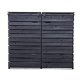 Lukadria Mülltonnenbox Mülltonnenverkleidung Mülltonnecontainer Holz 120L - 240L vorimprägniert in anthrazit mit Rückwand Mod.HH (2 Tonnen)