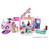 Barbie GHL93 - 3-in-1 Super Abenteuer-Camper, ca. 91 cm, umwandelbarer Camper für Puppen mit Pool, Pick-Up Truck, Boot und 50 Zubehörteilen, tolles Spielzeug Geschenk für Kinder von 3 bis 7 J