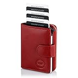 Lady POP-UP Geldbörse | TÜV geprüfter RFID Schutz | Wallet für 10 Karten mit extra großem Münzfach und Fach für Scheine | Kartenetui aus echtem Leder in Einer schönen Geschenkbox