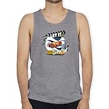 Shirtracer Hot Wheels Herren - Let it Snow - Rotes Auto - L - Grau meliert - Spruch - BCTM072 - Tanktop Herren und Tank-Top M