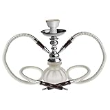 HIBRON Reise Shisha Klein Wasserpfeife 2 Schläuche , 25 cm weiß