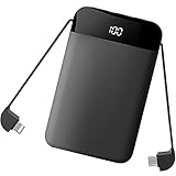 ElephantStory Power Bank 10000mAh - Externer Akku Klein mit Type-C - Mini Powerbank mit LCD Anzeig