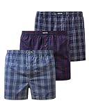 Snocks American Boxershorts Herren (3er Pack) Unterhosen Männer (Mix1 (Große Karomuster), XL)