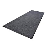 acerto 30269 Premium Schmutzfangmatte Zanzibar als Rollenware 1m bis 10m Extrem strapazierfähig Außen & Innen Waschbar PVC-frei – Sauberlaufmatte Haustür | Design Türvorleger (grau, 90cm x 200cm)