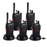 Retevis H777 Plus Funkgeräte, LED-Taschenlampe, Wiederaufladbares Walkie Talkie PMR446, VOX Squelch, 16 Kanäle CTCSS/DCS, Professionelle Walkie Talkies für Familien, Restaurant (Schwarz, 5 Stück)