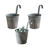 FALUCKYY 3er Set Hängender Wand Blumentopf Balkon hängend Balkontopf Pflanztopf zum hängen Übertopf zum aufhäng