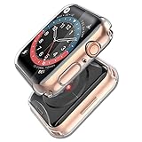 Misxi 2-Stück für Apple Watch Serie 6 / SE/Series 5 / Series 4 Hülle Mit Displayschutz 40mm, Rundum Schutzhülle HD Ultradünne Schutz Case für iWatch (2 Transparente)