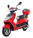 Elektroroller EAGLE, 2000 Watt, 60 km Reichweite, Elektro-Roller, 50 ccm, 45 km/h, Elektro Motorroller, E-Roller mit Sitz, Straßenzulassung, Blei-Gel-Akku, Produktvideo, Rot/Schw