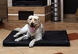 tierlando® Carlos Ortho-Medic Orthopädische Hundematte Velours-Kunstleder VISCO Hundebett Größe: L - 100x80cm | Farbe: 03 Schw