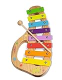 Eichhorn 100003482 Musik xylophon aus Holz Bunte Tonleiter mit 8 Tönen, inkl. 1 Klöppel und Liederbuch mit fünf Liedern zum nachspielen, 3 teilig, 30 x 15 cm groß, ab Zwei J