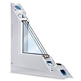 Fenster weiss 3-fach verglast 77x57 (BxH) kipp- und drehbar (DK-Rechts) als Maßanfertigung