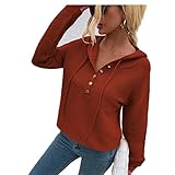 ZYUD Kapuzenpullover Damen Leichter Pullover für den Herbst Pullover Damen Strickpullover Pulli Gestreift Sweatshirt Hoodie Herbst Oberteile Tops Farbblock Pullis Casual Winter Sweater Winter B