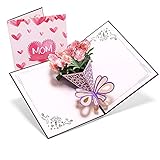 Grußkarten Festival-Segen-Gruß- Karte 3D- Laserschnitt handgefertigt ICH LIEBE DICH MAMA Papier Bündel Nelken Grußkarten Postkarte Erntedankfest Muttertag Kreatives Geschenk 3D-Geburtstagsk