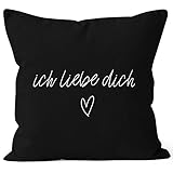 MoonWorks Kissenbezug Kissenhülle Ich Liebe Dich Liebe Love Geschenk Deko-Kissen Baumwolle schwarz 40cm x 40