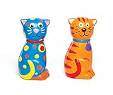 Baker Ross AG761 Spardosen „Katze“ aus Keramik für Kinder zum Bemalen und Dekorieren (2 Stück)