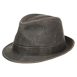 Stetson Odessa Trilby Stoffhut Herren - Stofftrilby Herrenhut mit Baumwolle - Sommerhut mit UV-Schutz 40 - Oilskinhut Winter/Sommer braun M (56-57 cm)