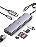 UGREEN USB C Hub mit 4K 60Hz 7-in-1 USB C Ethernet Dock mit HDMI, RJ45, 100W PD, SD/microSD, 2 USB 3.0 Kompatibel mit MacBook Air/Pro, iPad Pro/Air, Surface Pro 7, XPS 13 Book usw