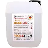 5l 50:50 Base Liquid für Vape, E-Zigarette, E-Shisha, Verdampfer und Co. 5000ml 50% Glycerin 50% Propylenglykol. Von ISOLATECH