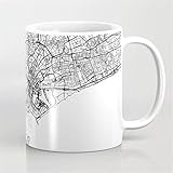 Kaffeetasse mit weißer Karte von Singapur, Karte von Singapur, Stadtp