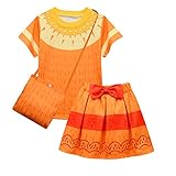 Berich Pepa Kostüm Mädchen Cartoon Charakter Fancy Kleid mit Tasche Baby Sommer Casual Kleider Kinder Halloween Cosplay Outfit Kind Geburtstag Thema Party Kleidung 9-10 Jahre (Orange,140)