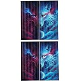 PETSOLA 4 Panels Digital Gedruckte 3D Fenstervorhänge Vorhänge für Wohnzimmer S