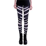 cosey Damen Bunte Bedruckte Tiermuster Leggings, Zebra, Einheitsgröß