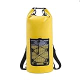 lxc wasserdichte Beuteltasche Outdoor-Freizeit Schulter Treiben wasserdichte Tasche Strand Schwimmen Tasche Lagerung Falten Tauchbeutel Stark und Wasserdicht Outdoor-Partner Reisen (Color : Yellow)