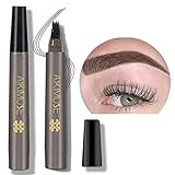 Microblading Augenbrauenstift, Wasserfest Brauenstift, Augenbrauen Tattoo Stempel, Natürliche, Wischfest, 24 Stunden Lang Haltbar (03#SCHWARZBRAUN)