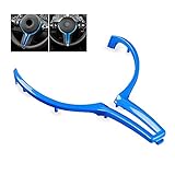 HIBEYO Auto Lenkradblende Control Rahmen Dekoration Abdeckung Lenkradrahmen Dekoration Zierleiste Ersatz für BMW Serie M2 M3 M4 M5 M6 X5M X6M Lenkradbezug Styling Zubehör Dekoration Trim ABS-B