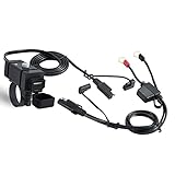 SAE auf USB Adapter Quick Off Stecker Wasserdicht Motorrad mit Dual USB Ladegerät 2.4A und 2.4A (4,8 A) und Voltmeter für Smartphone, GPS Tab