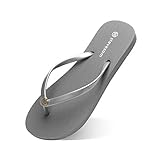 CLELLA Damen Slim Flip Flops Zehentrenner Sommer Damen Schuhe mit elegantem Mini C