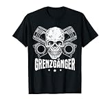 Grenzgänger Totenkopf Motorrad Chopper Bike Geschenk T-S