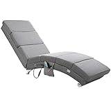 Casaria Relaxliege XXL London Massage- Heizfunktion Ergonomisch 186cm Relaxsessel Loungesessel Chaiselongue Stoff G