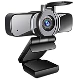 LarmTek HD Webcam 1080p mit Datenschutz Verschluss,Webcam PC, Laptop Kamera mit Mikrofon,Widescreen Videoanruf und Aufnahmeunterstützung fü